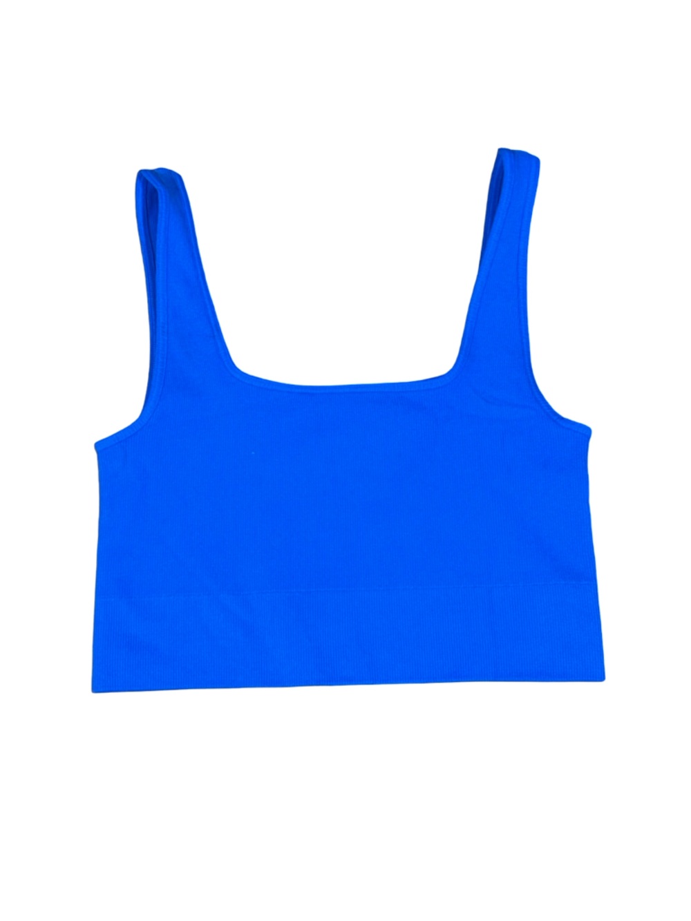 Joja Blue Ribbed Athletic Tank Top Nylon Spandex NWOT